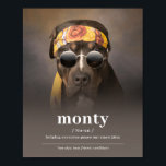 Poster Retrato de Cachorro Hippie Engraçado - Adicione o<br><div class="desc">Adicione o nome do seu cão a este poster de Retrato de Hippie Engraçado! Este retrato personalizado de animais de estimação é a maneira perfeita de mostrar ao seu filhote algum amor. A design divertida e retrógrada fará qualquer amante de cachorro sorrir. Adicione o nome do seu amigo peludo ao...</div>