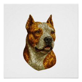 Pôster Retrato de Cachorro Pitbull