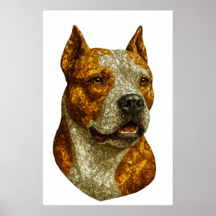 Poster Retrato de Cachorro Pitbull