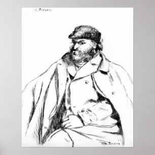 Pôster Retrato de Camille Pissarro   de Cezanne, 1874