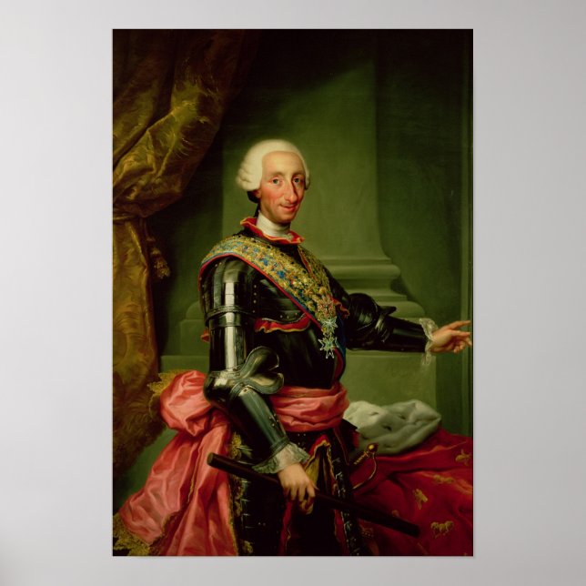 Pôster Retrato de Carlos III c.1761 (Frente)