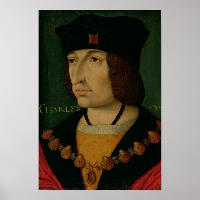 Pôster Retrato de Carlos VIII Rei da França (Frente)