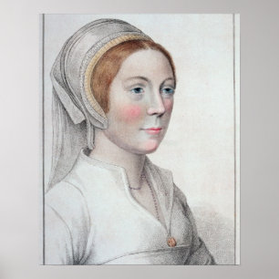Pôster Retrato de Catherine Howard (1520-42) gravado