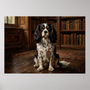 Poster Retrato de Cavalier King Charles Spaniel na Biblio