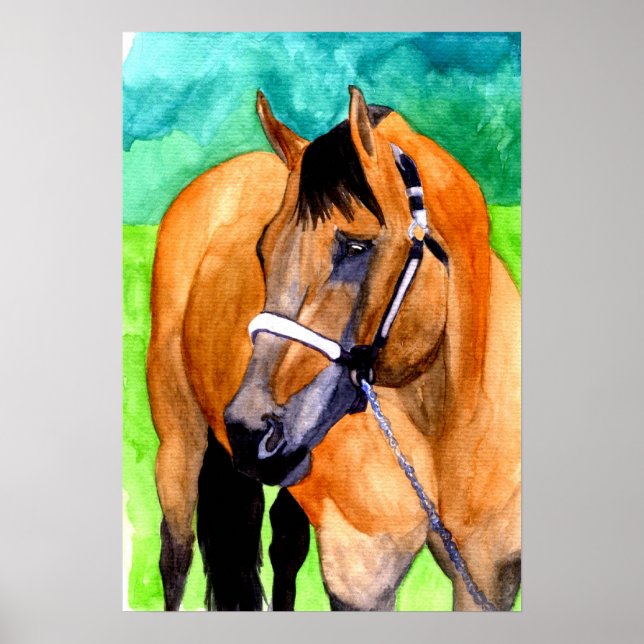 Pôster Retrato de Cavalo Trimestre de Cavalo Meteorológic (Frente)