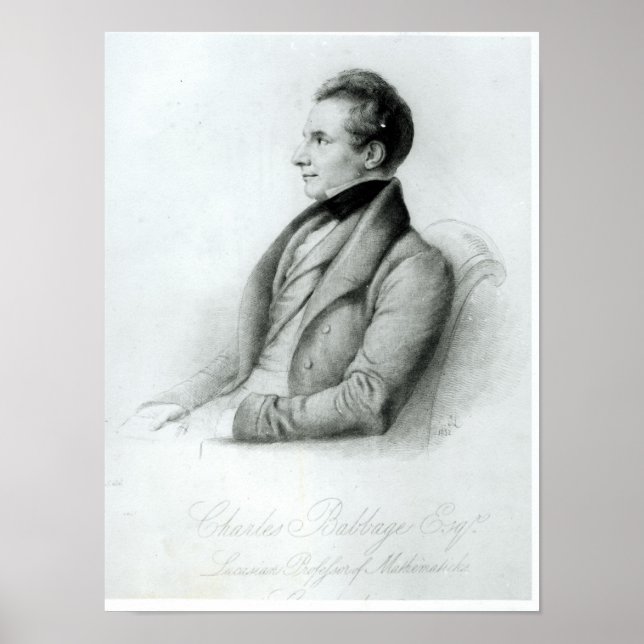 Pôster Retrato de Charles Babbage 1832 (Frente)