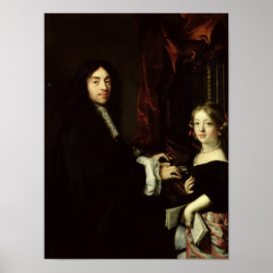 Poster Retrato de Charles Couperin e filha