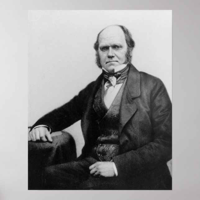 Poster Retrato de Charles Darwin, 1854 (Frente)