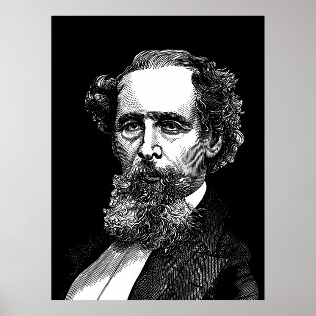 Poster Retrato de Charles Dickens (Frente)