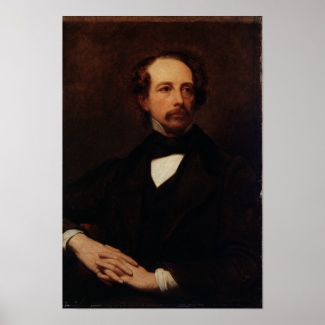 Pôster Retrato de Charles Dickens 1855 (Frente)