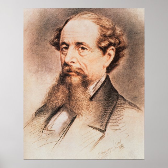 Pôster Retrato de Charles Dickens, 1869 (Frente)