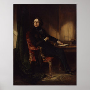 Poster Retrato de Charles Dickens por Daniel Maclise