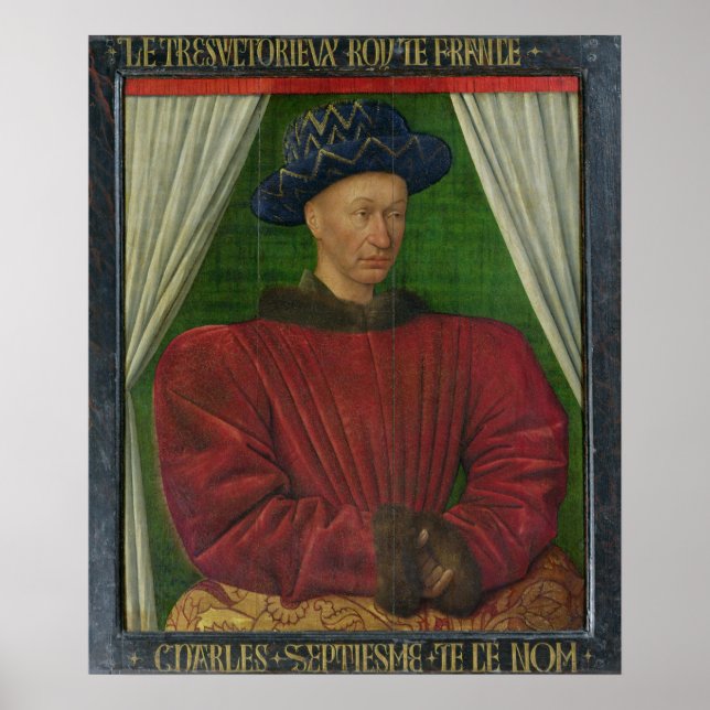 Pôster Retrato de Charles VII, c.1445-50 (Frente)