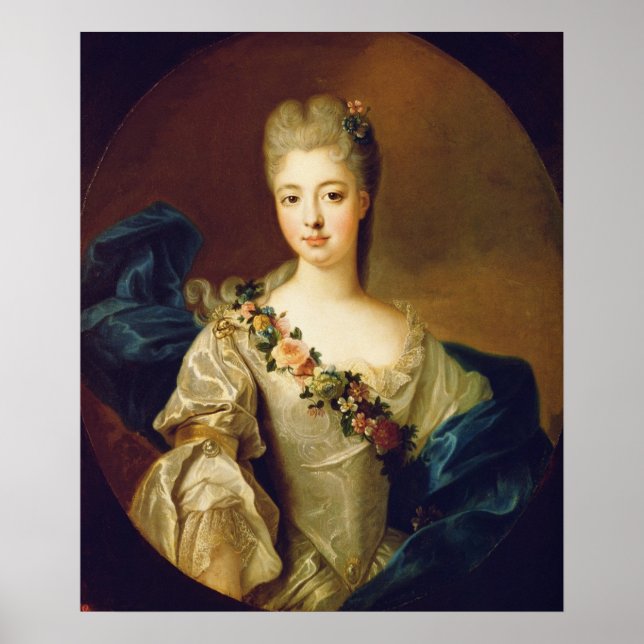 Pôster Retrato de Charlotte Aglae de Orleans, 1720 (Frente)