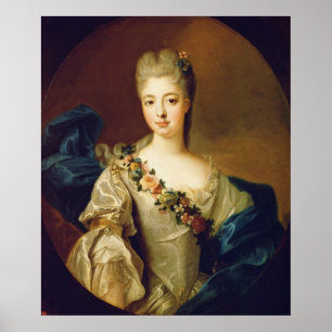 Pôster Retrato de Charlotte Aglae de Orleans, 1720s
