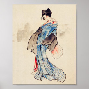 Poster Retrato de Cheio feminino de Katsushika Hokusai
