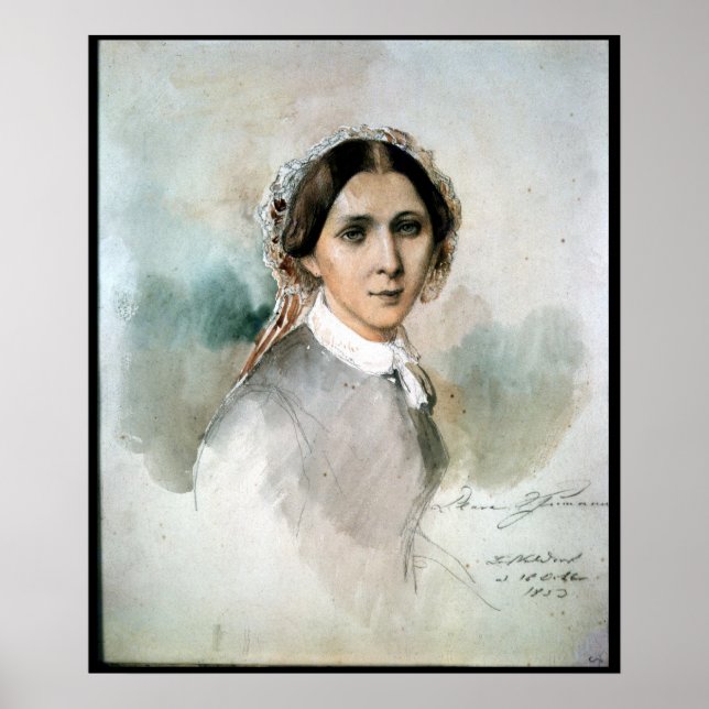 Pôster Retrato de Clara Schumann 1853 (Frente)