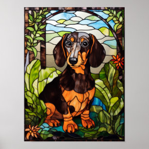 Poster Retrato de Dachshund Fofo