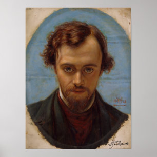 Poster Retrato de Dante Gabriel Rossetti aos 22