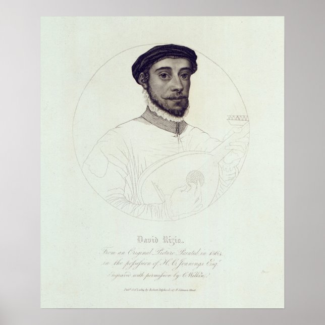 Pôster Retrato de David Rizio, um original pintado (Frente)
