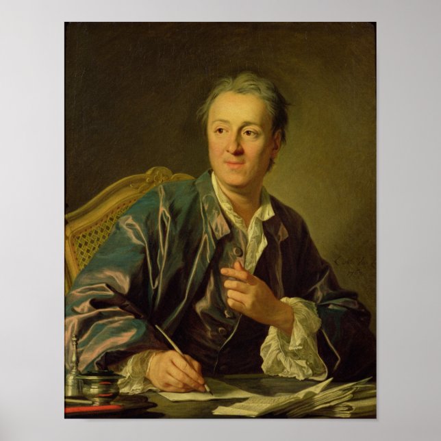 Pôster Retrato de Denis Diderot 1767 (Frente)