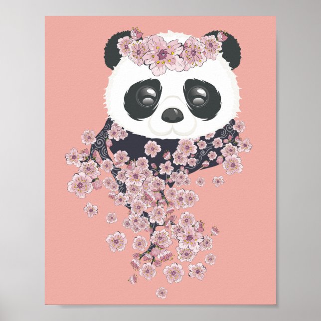 Impressões de arte de parede em tela, desenho fofo de panda