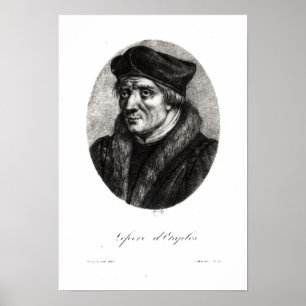 Poster Retrato de d'Etaples de Jacques Lefevre