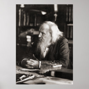Pôster Retrato de Dmitri Ivanovich Mendeleev
