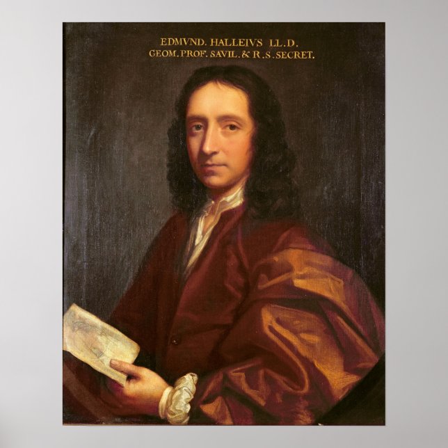 Pôster Retrato de Edmond Halley, c.1687 (Frente)