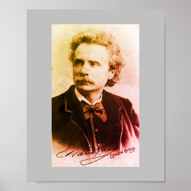Poster Retrato de Edvard Grieg (Frente)