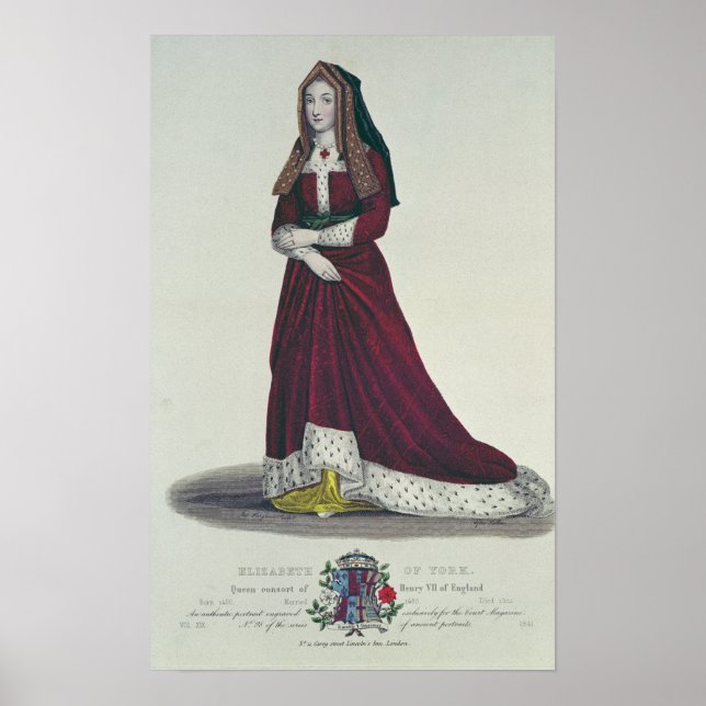 Pôster Retrato de Elizabeth of York, 1841 (Frente)