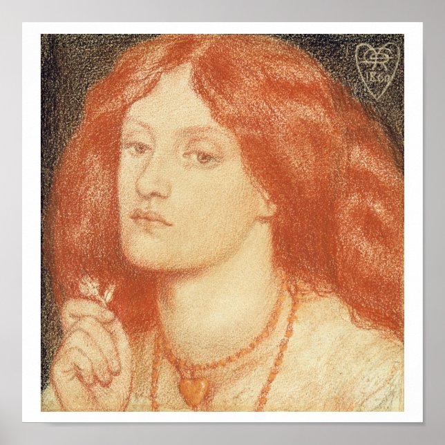 Poster Retrato de Elizabeth Siddal (1834-62), 1860 (verme (Frente)