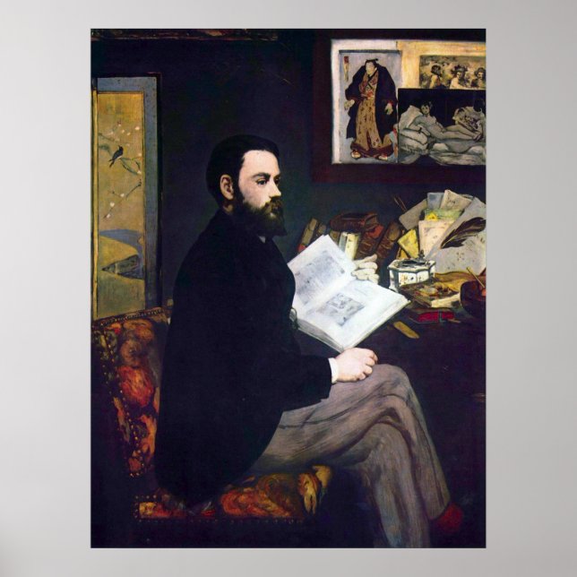 Pôster Retrato de Emile Zola por Edouard Manet (Frente)