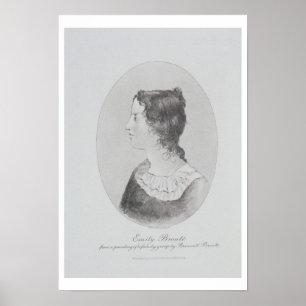Poster Retrato de Emily Bronte (1818-48) gravado por Wal