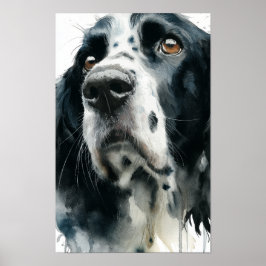 Poster retrato de english springer spaniel com ticking
