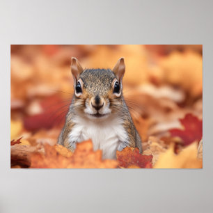 Poster Retrato de Esquilo Selvagem Amoroso