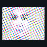 Pôster Retrato de Estilo de Arte pop<br><div class="desc">Inspirada pela pop art. Esta ilusão óptica parece uma sequência de pontos aleatórios bem perto,  mas afasta-se mais e revela-se um retrato do rosto de uma mulher.</div>
