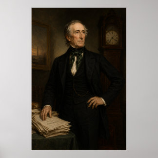 Poster Retrato de Estudo de John Tyler Vintage Presidenci