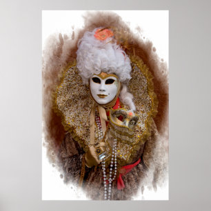 Pôster Retrato de Figurino de Carnaval, Veneza