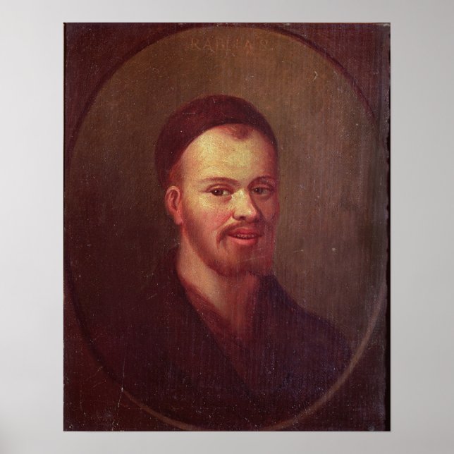 Pôster Retrato de Francois Rabelais, satirista francês (Frente)