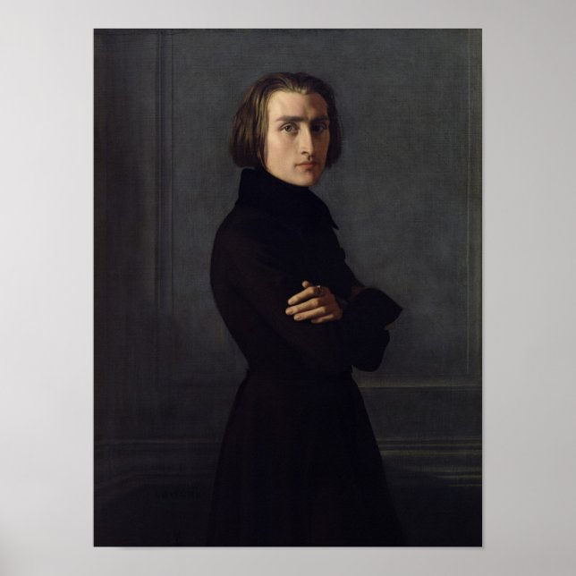 Poster Retrato de Franz Liszt 1839 (Frente)
