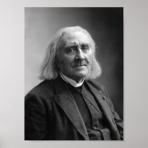 Poster Retrato de Franz Liszt do compositor - 1886