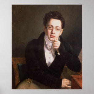 Poster Retrato de Franz Schubert , compositor austríaco