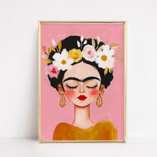 Pôster retrato de Frida Kahlo