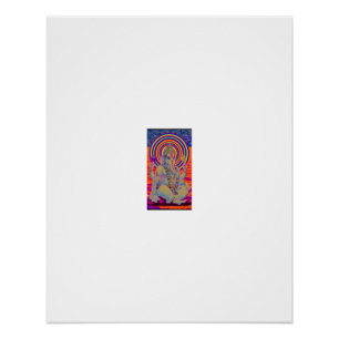 Pôster Retrato de Ganesha com Auréola Arco-Íris Lótus
