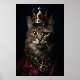 Poster Retrato de Gato Real, Arte de Animal de Estimação