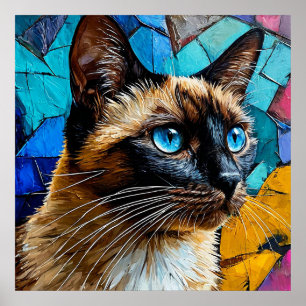 Poster Retrato de Gato Siames