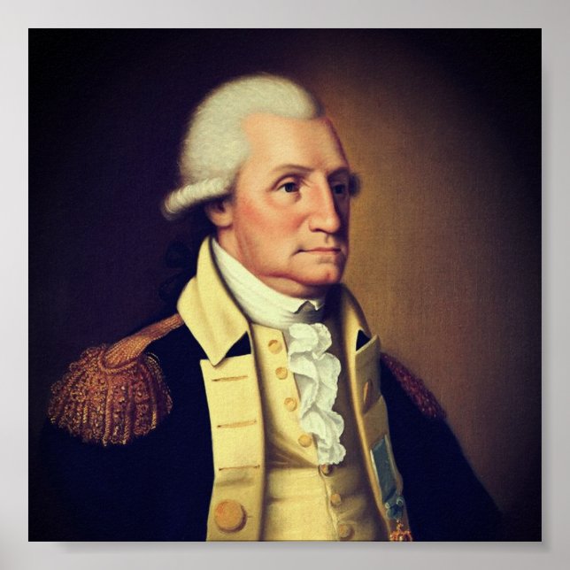 Poster Retrato de George Washington (1790) (Frente)