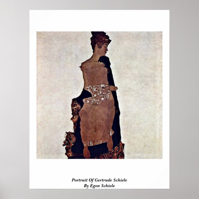Poster Retrato De Gertrude Schiele Por Egon Schiele (Frente)