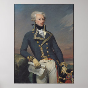 Pôster Retrato de Gilbert Motier como um tenente